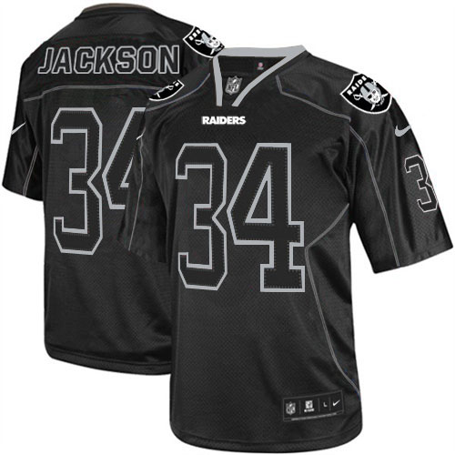 Youth Elite Bo Jackson Nike Jersey Lights Out Black - #34 NFL Oakland Raiders